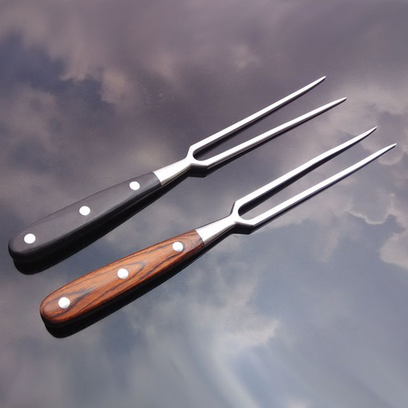 Barbecue Fork with Wooden Handle Stainless Steel Multifunction Nonstick Barbecue