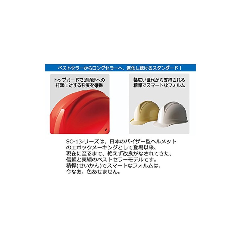 Midori Anzen SC1BNV RA Helmet for Work, ABS Material, Vented