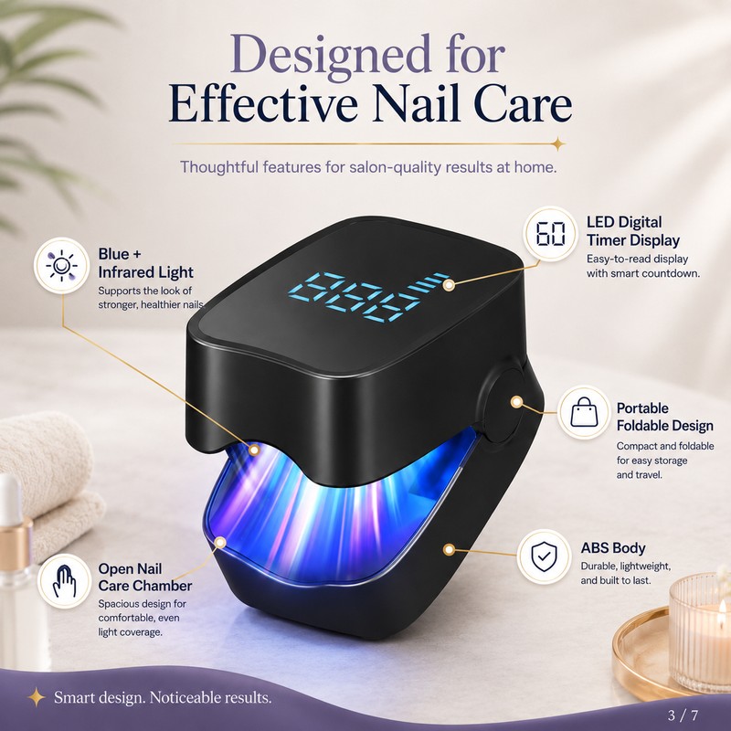 Portable LED Nail Dryer for Home Nail Art – 905nm