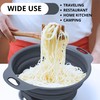 Small Food Strainer for Kitchen - Black Silicone Colander with