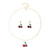 Cykdohy Sweet Cherry Earring Pendant Necklace Cute Set for Women