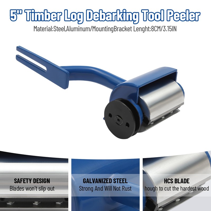 RudiUsoy Log Peeler, 5'' Log Debarking Tool As Chainsaw Debarker