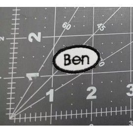 EmbroideryByZevotek Small oval custom patch Iron on Sew on Patch Jacket Tag