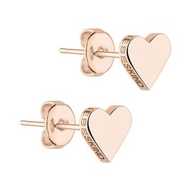 Liebeskind Berlin LJ-0500-E-08 Women's Heart Stud Earrings, Gold Colour, Stainless Steel, Silver, One Size, None, Rose Gold