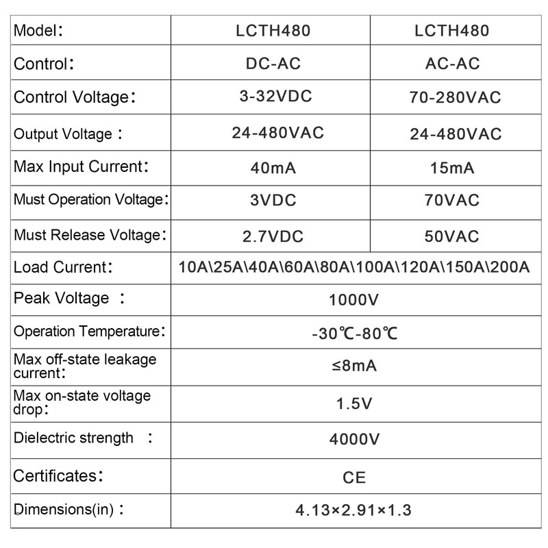 LCLCTC 3 Phase Solid State Relay SSR-100AA AC to AC(Input70-280V