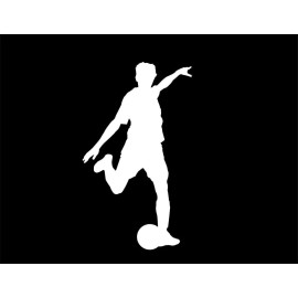 CMI Soccer Player Shooting Ball On Goal Decal StickerPremium QualityVinyl