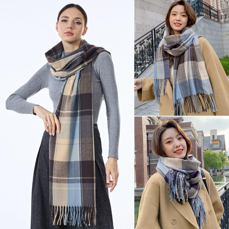 WUFGWBD 1 Piece Plaid Scarf, Retro Scarf, Versatile Scarf, Winter