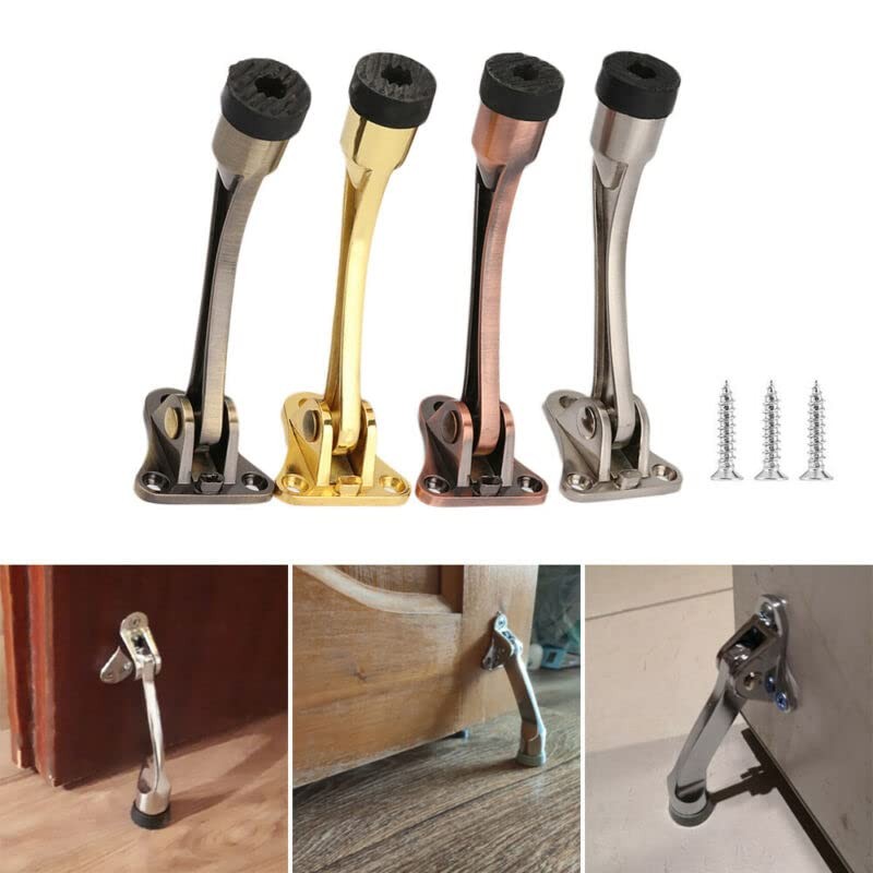 Kick Down Door Stop, Zinc Alloy Stopper Prop Stay Spring