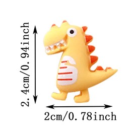 HWAQHDYL 50 Pcs Colorful Cute Dinosaur Shape Resin Flatback Slime Charms for Scrapbooking Embellishment DIY Craft Jewelry Making Ornament Hair Clips