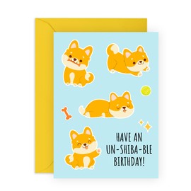 CENTRAL 23 Shiba Inu Birthday Cards for Men and Women - Have AN UN-SHIBA-BLE Birthday - Dog Birthday Cards for Fur Mom and Dad - Pet Owner Gifts for Him Her - Comes with Fun Stickers