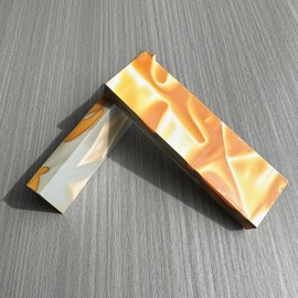 Uotowell Pre-Cut Acrylic Resin Sheets for Engraved Decorative Guitar Bodies, Necks, Gun Grips and Knife Handle Scales Blanks - Orange White