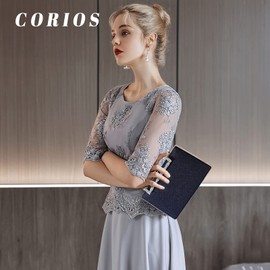 CORIOS Clutch Women's Glitter Evening Bag Sparkling Shoulder Bag Wedding Bridal Purse Handbag Shiny Shoulder Bag Cocktail Party Prom Bag for Women, dark purple, Shiny