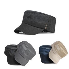 AXIAO Men's Mesh Work Cap, Casual, Breathable, Military Cap, Climbing, Fishing, Driving, Running Hat, black b