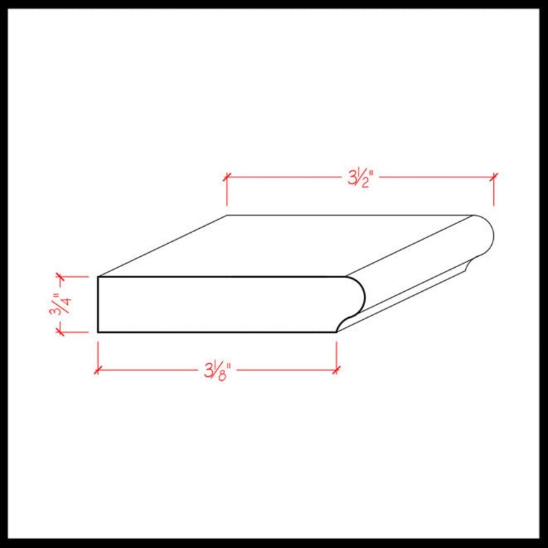 EWWS12 Colonial Windowsill 3-1/2" Wide x 3/4" Stool. Unfinished, Poplar,