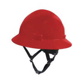 GE Hard Hat, Non-Vented Full Brim, Class G & E, Red, Padded Sweat-Wicking Sweatband, 4 Points Ratchet Suspension System, High Impact Resistant, GH329R, Meets ANSI ISEAZ89.1-2014.