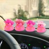 wonuu Car Cowboy Rubber Ducks, Dashboard Decorations Pink Duck for