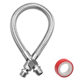 KPALAG Industrial Grade Compressor Jumper Hose（with Thread Seal Tapes) 1/2" NPT Male x 20" Length, 750°F，450 PSI, Both Sides Fittings Rotate Freely