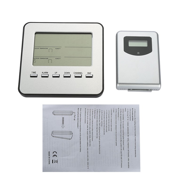 Digital Wireless Weather Station Alarm Clock Thermometer Hygrometer Outdoor Indoor