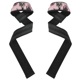 Correas góticas de levantamiento de pesas con calavera de rosa roja de 26 pulgadas, antideslizantes, para levantamiento de pesas, levantamiento de pesas, levantamiento de muerte, ejercicio