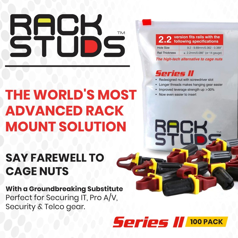 Rackstuds R100 Rack Mount Solution II - Hardware Nuts &