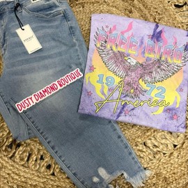 Purple Grunge Free Bird - Comfort Colors - Size: Medium