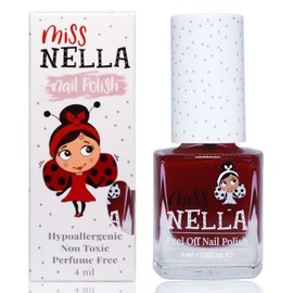 Miss Nella Fav Teacher Special Bordeaux Nail Polish for Children, Peel-Off Formula, Water-Based and Odourless