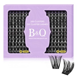 Lash Clusters 208 PCS Cluster Lashes Individual Lashes B05 Eyelash Extensions 10-18mm DIY Lash Extensions D Curl Volume Wispy Soft Comfortable Band False Lashes (D-10-18MIX,B05)