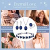 LMXXVJ Created Blue Sapphire Jewelry set for Women,White Gold Plated