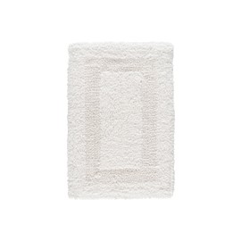 Cotton Bath Mat Rug for Bathroom - White, Reversible Bath Rugs Soft & Absorbent Quick Dry Mats, Washable Plush Hotel Quality Tufted Floor Step Out Mat for Bath Tub, Shower, Toilet - 17x24 Inches