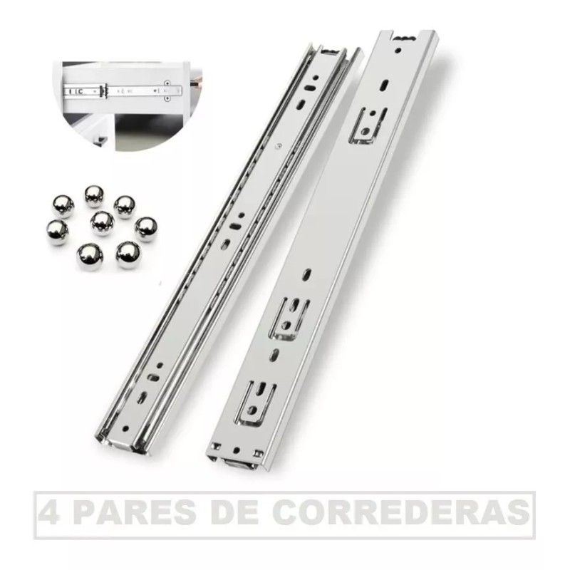 Cerrajes Corredera De Extensión Total 3.5cm X 35cm Calidad 4