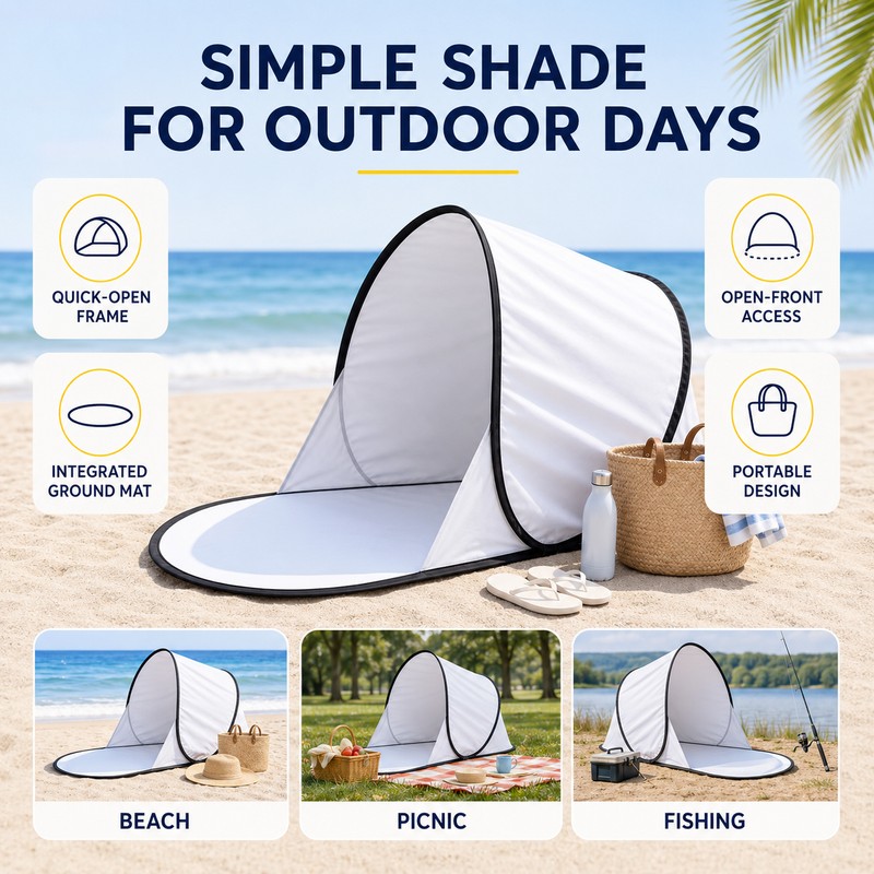 Pop-Up Beach Tent with UV Protection, Instant Automatic Beach Sun