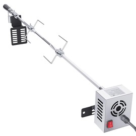 Happybuy Universal Grill Rotisserie Kit, 32"/39" Hexagon Spit Rod, Stainless Steel BBQ Grill Attachment, 110V 9W Motor, 26 lbs Capacity for Outdoor Cooking