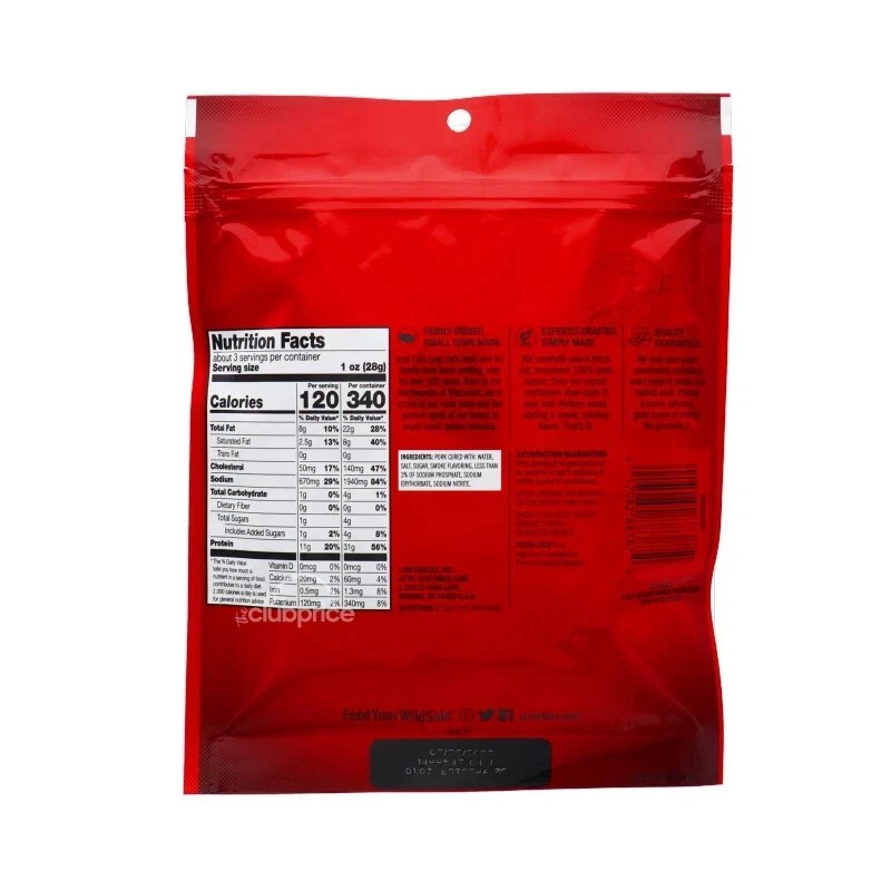 Jack Link Bacon Jerkey Hickory Smoked - Bag 2.85 oz