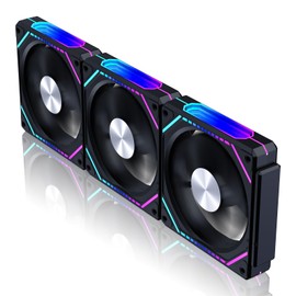 DS Wireless Assembly 360 Case Fan, 120MM LED Fan Compatible with ASUS Aura, MSI Mystic Light for PC Case, Computer CPU Cooler, Liquid Cooled System (3 Fans, KA Series)