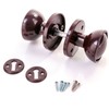 White Hinge 60mm Brown Plastic Rim Mortice Door Knob Set