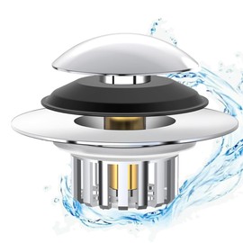 Bathtub Drain Stopper, Bath Tub Drain Stoppers, Tub Stopper Bathtub Drain, Bathtub Stopper, Pop-up Tub Stopper with Effective Filter Basket, Anti-Clogging Tub Drain Stopper for 1.45-1.8" Drain Shoe