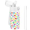 GOPPUS 420ml/14oz Kids Insulated Water Bottle with Straw Cute Double