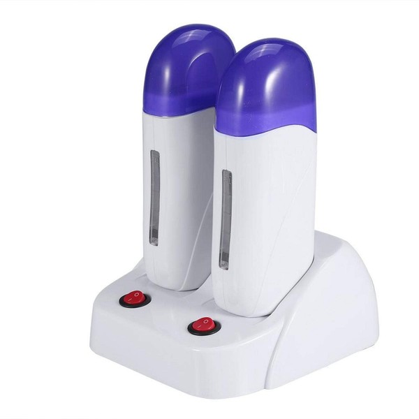 Roll-on Wax Heater, Waxing Body Hair Removal Machine, Cartridge Wax Deshedding Roller, Heat Heater, Hair Removal Kit for Hand, Foot, Double EU Plug