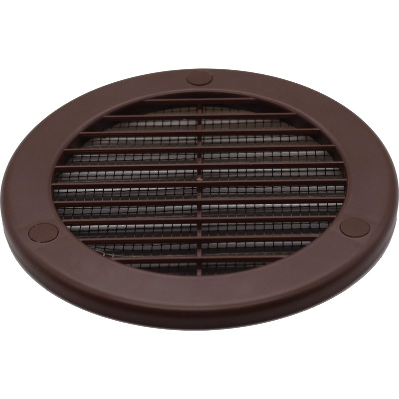 Brown ABS Plastic Round Air Vent Grille 100mm Diameter