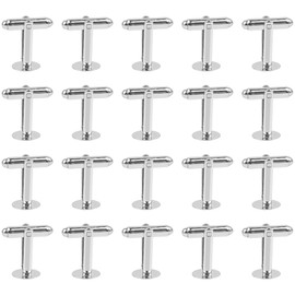 AUEAR, 20 Pack Metal Cufflinks Cuff Button Blank Cabochons Tray Bezel Cufflink Blanks Setting for Jewelry Making DIY Crafts