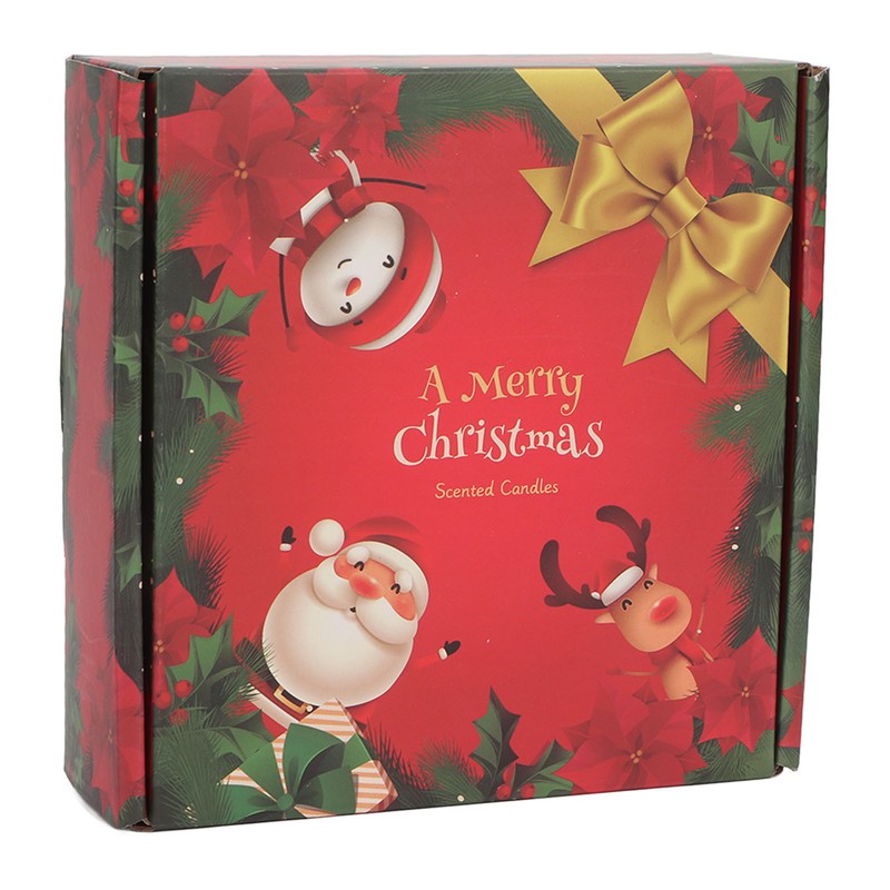 4Pcs Christmas Scented Candles Gifts Set Soy Wax Plant Oil