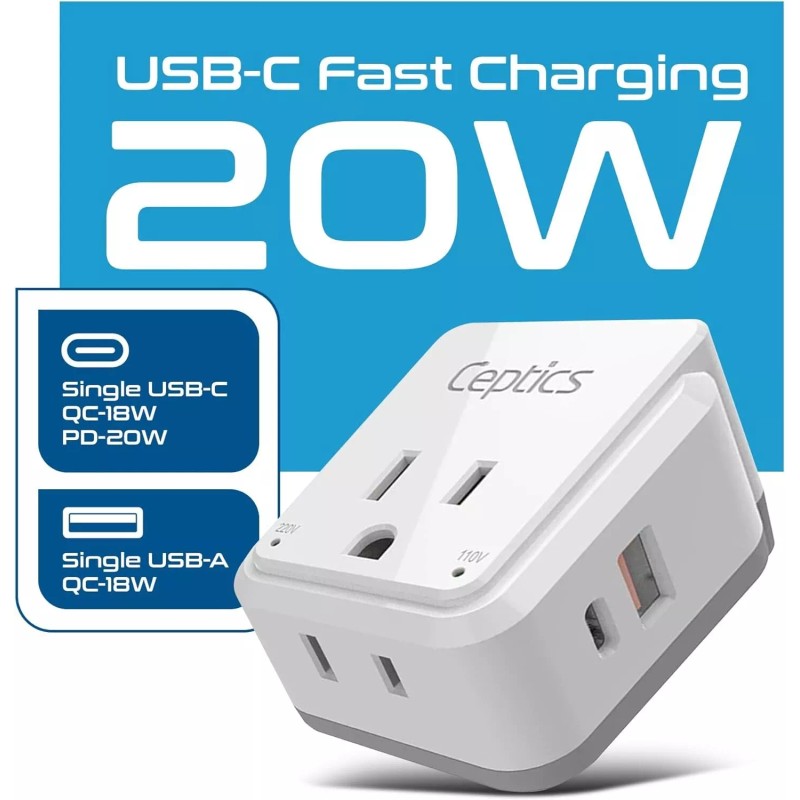 Ceptics Adapter Travel Set Use All Over Africa, Zimbabwe, Morocco-