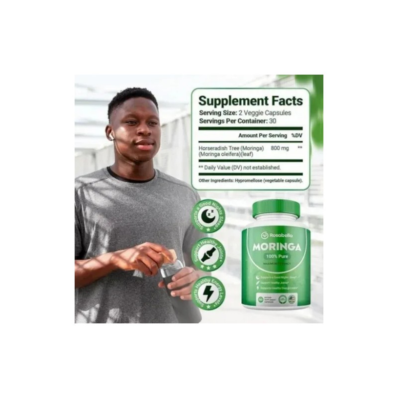 Vitavox Moringa Orgánica 100% Pura 60 Cáps Energía Bienestar