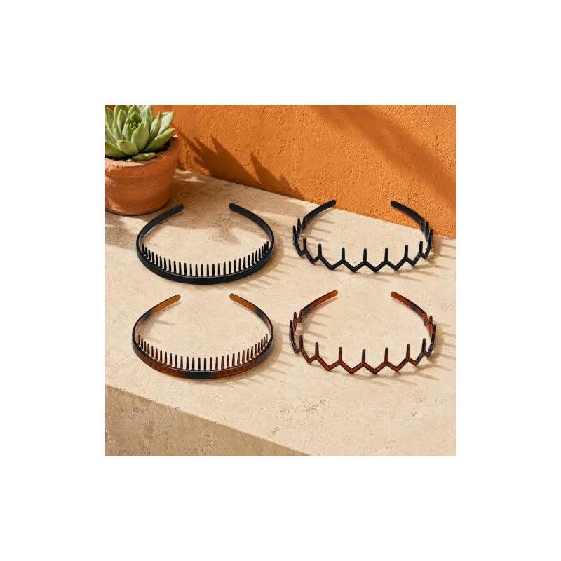 4 PCS Diademas Zigzag para Mujer y Hombre Diadema de