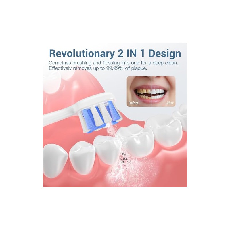 Marchpower Juego para Cepillos de Dientes 2 en 1, 3