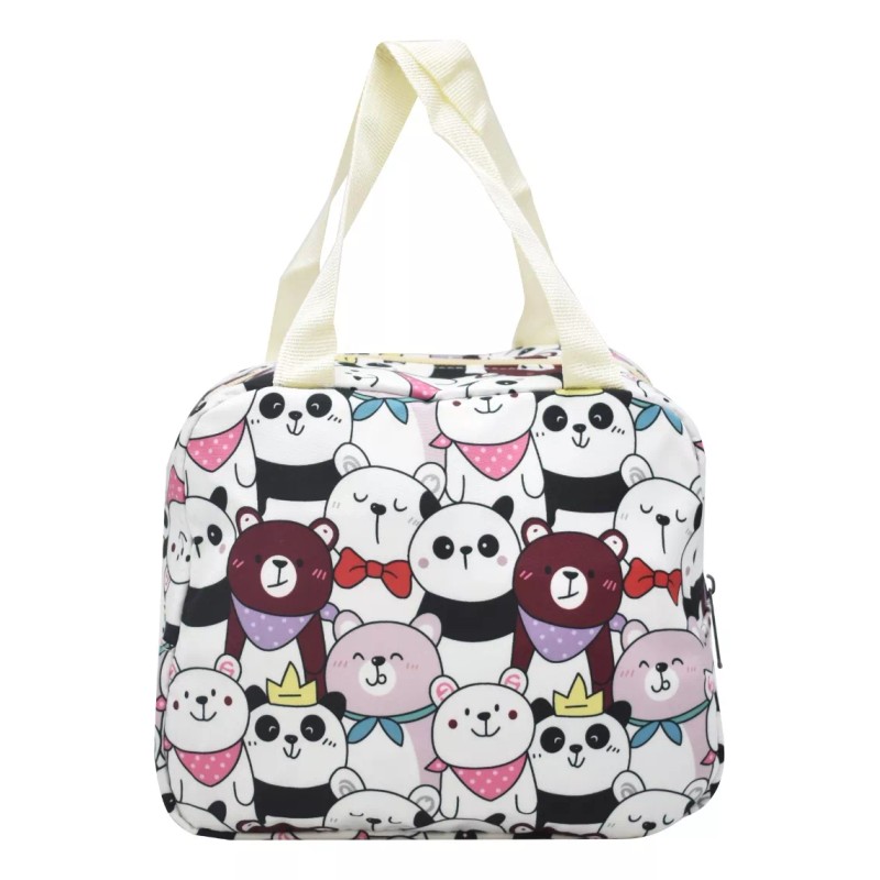 Lluvia Mochila Lonchera Lapicera Osos Con Accesorios Estampada Blanca Primaria