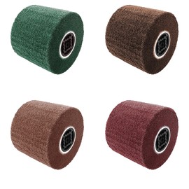 GEVEELIFE Burnishing Polishing Wheel Drum 4 Pack (80# 120# 240# 320# Grit), Emery Abrasive Wire Drum 120x100mm for Metal Stainless Steel Wood Surface Conditioning Treatment