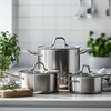 Stainless Steel Cookware Set With 3 Qt. Saucier, 3 Qt.