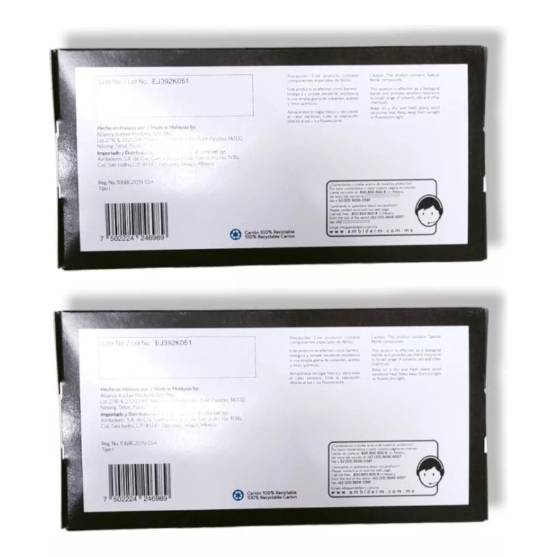 Ambiderm Pack 2 Cajas De Guantes Ambiderm Nitrilo Soft Negro