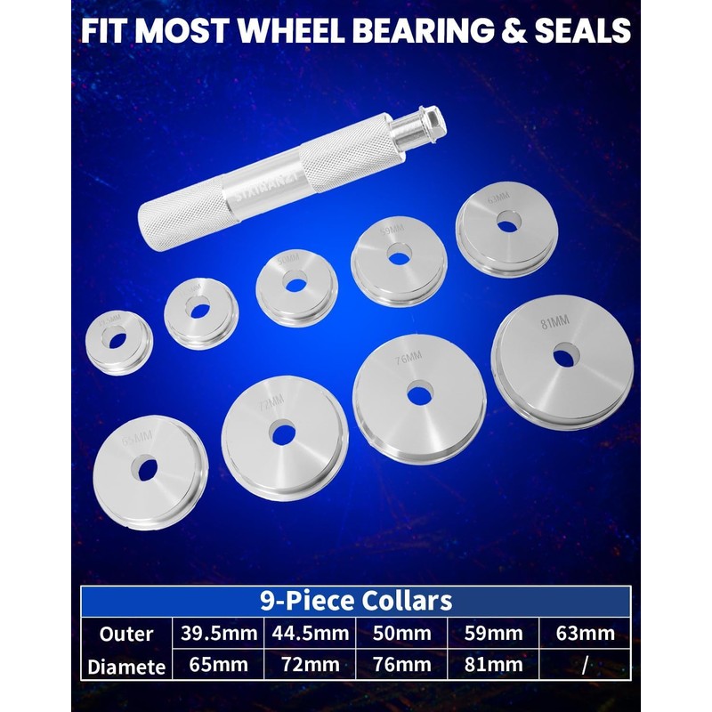 Bearing Press Kit, 10pc Bearing Race and Seal Driver Set